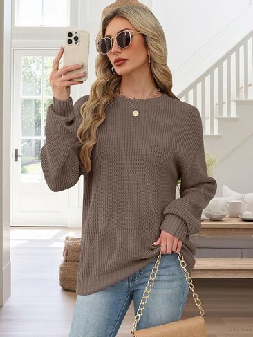 Lylinan Womens Sweaters Long Sleeve Sweatshirts for Women Fall Fashion Tops Trendy Outfits Laides Tunics S-XXL in Saudi Arabia