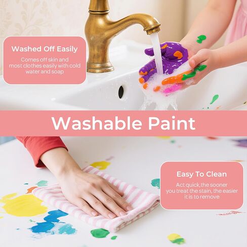 15 Colors Large Washable Paint Set(33.8 oz, 1000ml),Bulk Paint Supplies Non Toxic Tempera Paint for Kids Toddlers, Poster & Finger Paint for Art DIY Craft Classroom School Home - with Pump in Kuwait