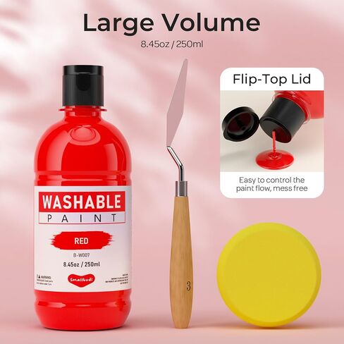 15 Colors Large Washable Paint Set(33.8 oz, 1000ml),Bulk Paint Supplies Non Toxic Tempera Paint for Kids Toddlers, Poster & Finger Paint for Art DIY Craft Classroom School Home - with Pump in Kuwait
