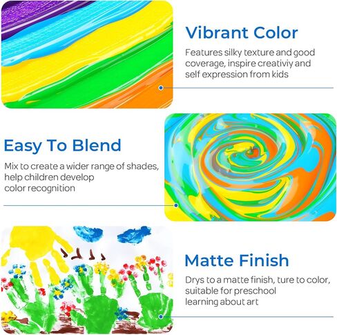 15 Colors Large Washable Paint Set(33.8 oz, 1000ml),Bulk Paint Supplies Non Toxic Tempera Paint for Kids Toddlers, Poster & Finger Paint for Art DIY Craft Classroom School Home - with Pump in Kuwait
