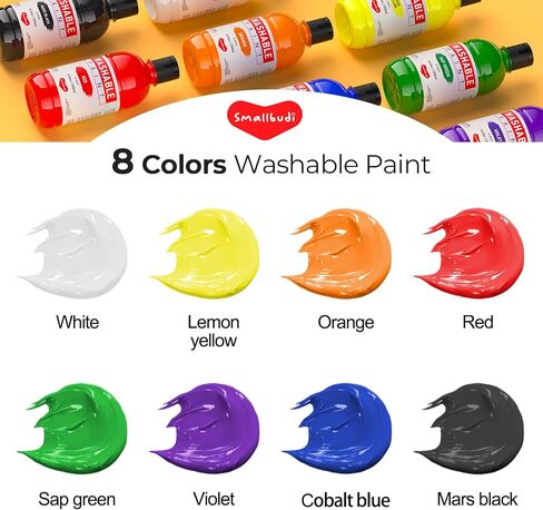 15 Colors Large Washable Paint Set(33.8 oz, 1000ml),Bulk Paint Supplies Non Toxic Tempera Paint for Kids Toddlers, Poster & Finger Paint for Art DIY Craft Classroom School Home - with Pump in Kuwait