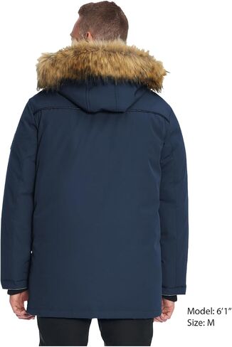 معطف شتوي نباتي للرجال من ALPINE NORTH Fraser مع غطاء للرأس من الفرو الصناعي - معزول وطارد للماء ومعطف شتوي مريح للرجال in Kuwait