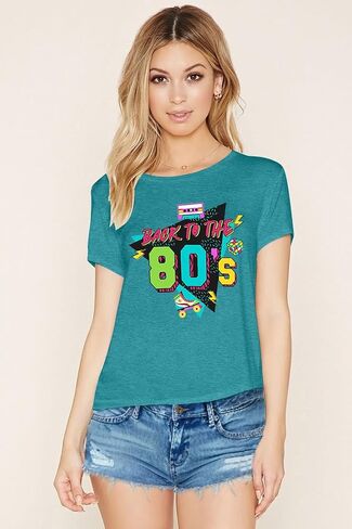 PECHAR I Love The 80's Shirt for Women Vintage 80s Music Graphic Tshirt 80's Party Short Sleeve Blouse Tops in Saudi Arabia