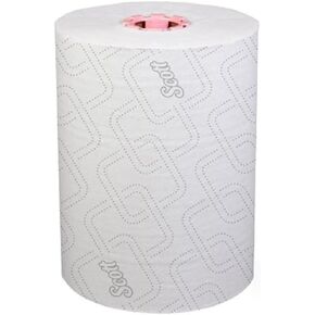 مناشف Scott® Pro™ Slimroll™ ذات رول صلب (47032)، مع جيوب امتصاص™، للموزعات ذات اللون الوردي، باللون الأبيض، (580 بوصة/لفة، 6 لفات/علبة، 3,480 بوصة/علبة)