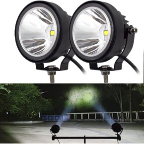 مصابيح ضباب القيادة المستديرة Szdystar LED، قطعتان، كبسولات LED فائقة السطوع 4 بوصة، مصابيح مساعدة للعمل، مصابيح خندق، مناسبة لمركبة ATV UTV بيك اب للدراجات النارية والشاحنات وقارب الجولف