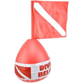 Win Outdoor Diving Red Color Scuba Dive Buoy Surface Marker Inflatable Dive Flag Sign Signal Floating Saft Sign Diver Below