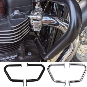 Motorcycle Bumper Engine Protector Compatible with Tri-umph Bonneville T100 T120 Street Twin Speed Twin Thruxton R Speedmaster 2017 2018 2019 2020 2021 Crash Bar Protector (Black)