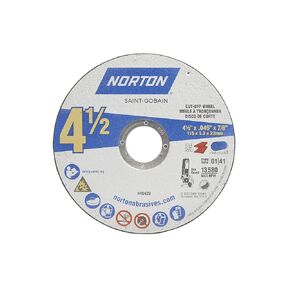 Norton 4-1/2-Inch Cut Off Wheels, Pack of 5 - Aggressive Cutting Discs for Angle Grinder, General Purpose Cutting for Metal & Stainless Steel [Amazon Exclusive]