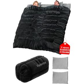 Double Sleeping Bag-Double Sleeping Bags for Adults 2 Person Sleeping Bag King Size Sleeping Bag XL Sleeping Bags for Adults Two Person Sleeping Bag Cold Weather Sleeping Bags for Adults 2 Person.