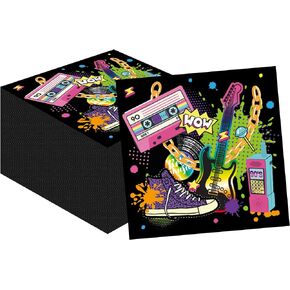 40Pcs Hip Hop Party Napkins Hip Hop Theme Party Paper Napkins Disposable Party Napkins Set Hip Hop Paper Luncheon Napkins Hip Hop Theme Party Supplies