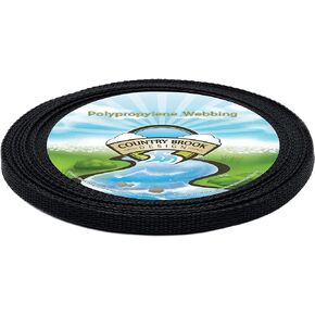 3/8 Inch Black Polypro Webbing, 10 Yards