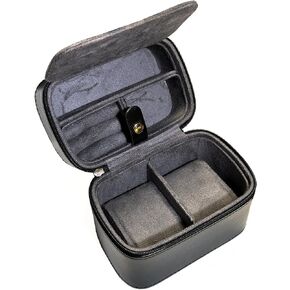 Longjet Watch Travel Case Men and Women with Jewelry Storage Box for 2 Watches, Watch Accessories, Small Jewelry (Black)
