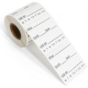 L LIKED 250 Dissolvable Labels 2"x 2" Use by Food Rotation Storage Label，Freezer Label Washable in Dishwasher