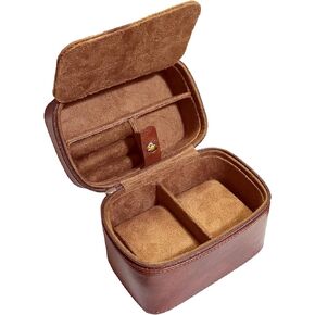 Longjet Watch Travel Case Men and Women with Jewelry Storage Box for 2 Watches, Watch Accessories, Small Jewelry (Black)