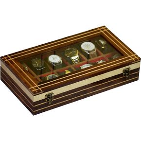 RoseWood Watch Box Organizer for Men – 4 Watch Display Case for Men | Wooden Watch Boxes for Men 4 Slot | Wooden Watch Cases for Men 4 Slot | Watch Organizer for Women | Glass Top Watch Box Wood
