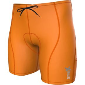 شورت Sparx الرجالي ذو الأداء ثلاثي 4 جيوب أسود مضغوط للترايثلون قصير لركوب الدراجات والسباحة والركض