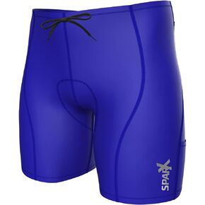 Sparx Men's Performance Tri Shorts 4 Pockets Black Compression Triathlon Short Cycling Short Swim Bike Run