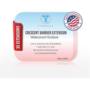Stomalife 1/3 Crescent Skin Barrier Extensions, 10 pcs | Easy-to-Clean, Leak-Preventing | Stoma Barrier Extensions – Confirming Adhesive Extension Seals - Accessories for Ostomy-Colostomy-Ileostomy