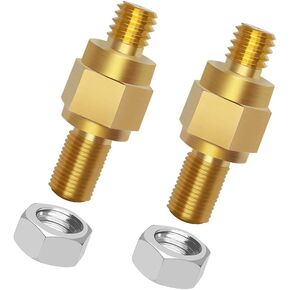 JINKEY 2X Side Post Battery Terminal, Side post to top post battery adapter Bolts 3/8"-24 Stud Terminal Standard Battery Post Extender Extension Screws Compatible with Battery Accessories Brass