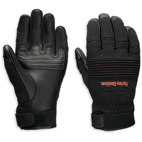 Harley-Davidson Men's Ovation Mixed Media Gloves, Black - 97136-23VM