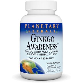 Planetary Herbals Ginkgo Awareness Tablets, 120 Count