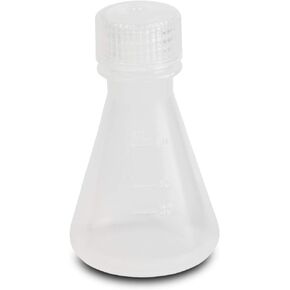 2000ml Plastic Erlenmeyer Flask with Screw Cap, Polypropylene, Molded Graduations, Karter Scientific 237T2 (Single)