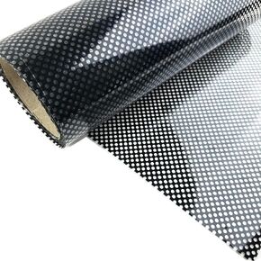 Moyishi One-Way Perforated Black Vinyl Privacy Window Film Electrostatic Adhesive Free Glass Wrap Roll (17" x 48")