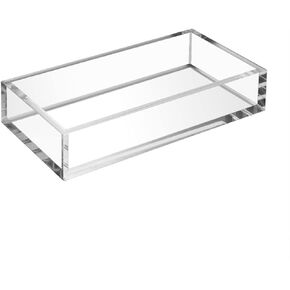 HIIMIEI Acrylic Napkin Holder Tray,8mm Thick Acrylic Guest Towel Holder 8.5x4 inches, Crystal Clear Table Cocktail Napkin Holder for Bathroom,Restaurant,Office,Commercial,Kitchen,Party