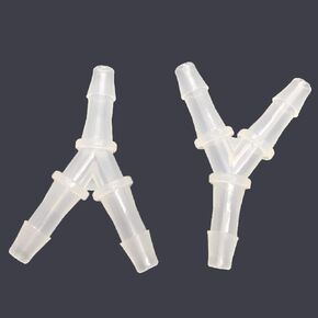 PP Barb 1/2" Y Tee Tube Fitting for 1/2 ID Hose Polypropylene Plastic Pipe Connectors Boat Water Air Aquarium O2 Fuel Pack of 2