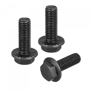 uxcell M12x25mm Hex Serrated Flange Bolts 10.9 Grade Carbon Steel Screws 3pcs