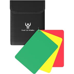 Great Call Athletics Referee Pro Penalty Cards w/Case Red Yellow Green Delay Warning Ejection Soccer Football Field Hockey