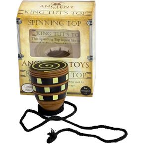 Ancient Toys – Wooden Spinning Top - King TUT’s Top - Perfect Way to Introduce History with Toys Used by Children Thousands of Years Ago. Packaged in Attractive Gift Box with Spinning String!