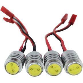 usmile RC Night Flying 12V 1.5W Super Bright RC LED Head Lights Drone LED Light مضيئة لإطار كوادكوبتر من ألياف الكربون متعدد الدوار QAV250 ZMR250 QAV180 ZMR180 FPV كوادكوبتر (4 قطع)
