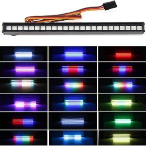 RC LED Light bar Roof LED Lamp Kit 20 Light Modes Control 155mm for 1/10 TRX-4 TRX-6 D90 HSP Redcat RC4WD Tamiya Axial SCX10 HPI DIY RC Car Crawler Truck