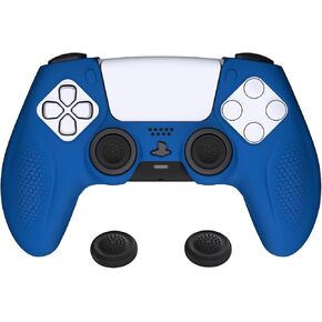 PlayVital Ninja Edition Anti-Slip Silicone Cover Skin for ps5 Wireless Controller, Ergonomic Protector Soft Rubber Case for ps5 Controller Fits with Charging Station with Thumb Grip Caps - Black