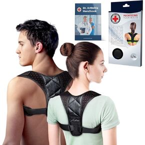 Doctor Developed Posture Support/Posture Correct/Stabilizer/Back Brace & Doctor Written Handbook - Fully Adjustable for Upper & Lower Back Pain & Support. Suitable for Men & Women (Pink, Medium)