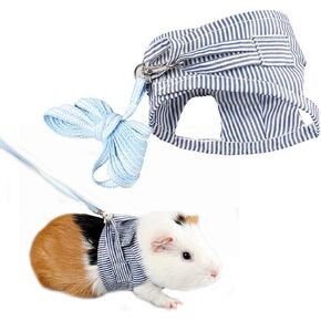 Small Pet Guinea Pig Rabbit Harness and Leash Pink Stripe Chest Strap Vest for Animals Guinea Pig Chinchilla Rabbit Rat Squirrel Hedgehog Ferret Outdoor Walking Clothes Accessory