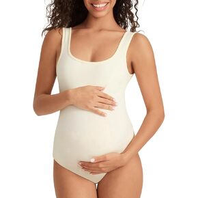 Summer Mae Women's Maternity Bodysuits Scoop Neck Pregnancy One Piece Jumpsuits Sleeveless Tank Tops Shapewear