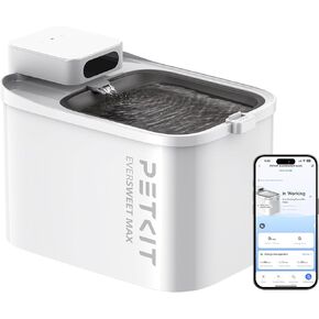 PETKIT EVERSWEET MAX Cordless Cat Water Fountain, 105 fl oz/3L Pet Water Fountain for Cats Dogs Inside, Automatic Cat Water Dispenser with Replacement Filter, App Control