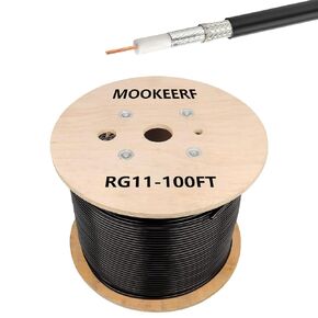 MOOKEERF RG11 Coaxial Cable 100ft,Low Loss RG11 Cable 100 Feet,RG11 Coax Cable 75 ohm