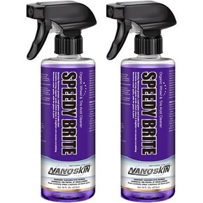 Nanoskin SPEEDY BRITE Pro Grade Wheel & Tire Acid Cleaner, 32 Oz. (2x16Oz) - Chrome & Coated Wheel Safe, Cleaning with Organic Acid | Removes Brake Dust & Road Grime for Auto Detailing, Body Shop Safe