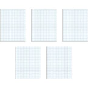 TOPS Graph Pads, Sold in 5 Packs, 8-1/2" x 11", Graph Ruled Paper (4x4), 50 Sheets, Thicker Weight Paper, Glue Graphing Pads (33105)