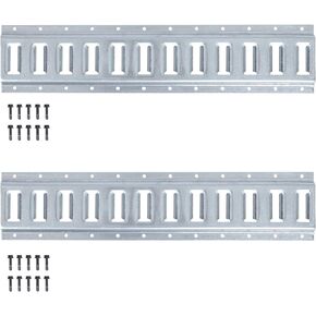 2 FT E Track Tie Down Rail 2' (2 Pack) for Truck Bed,Garages, Vans, Trailers, Motorcycle Tie Downs, ATV Mountings and Other Securing Accessories - E Track Bar Rails –Black Powder-Coat