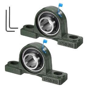 uxcell 2pcs UCP202 Pillow Block Bearings 15mm Bore Self Alignment, Solid Cast Iron Base Mounted Chrome Steel Bearings