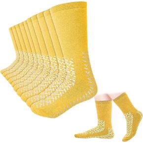 10 Pairs 3XL Hospital Socks Double Sided Tread Non Slip Socks Large Wide Gripper Socks for Yoga Hospital Men Women