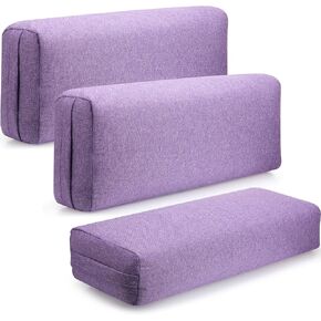Suzile 3 Pack Yoga Bolster Pillow for Restorative 25" x 9" x 5" Meditation Pillow Rectangular Lightweight Yoga Pillow Cushion with Handle, Washable Cover Yoga Accessories for Meditation Support in Saudi Arabia
