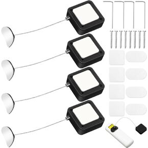 Mimorou 4 Pcs 6.5 ft Retractable Cable Lock with Double Sided Adhesive and Screws Remote Control Security Lock Anti Lost Rope Hardware Cable Lock Security Lanyard Lock for TV Tablets Showroom