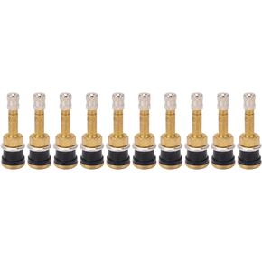 Keenso 10Pcs Sturdy Brass Tire Valve Stems TR500 Straight Heavy Duty Clamp in Tubeless Truck Tire Valve Stem