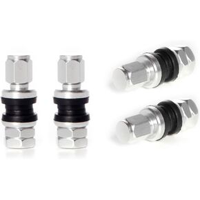Circuit Performance VS33 Shorty Silver Aluminum Bolt-in Valve Stems (Set of 4)