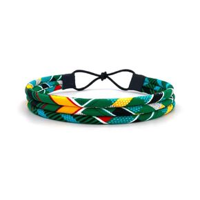 Turquoise Kente Print Headband | Turquoise, Red, Black, Yellow and Green Hair Accessory | Cloth & Cord
